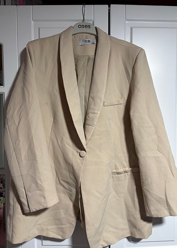 Zara Bej Tek Dugmeli Blazer Ceket