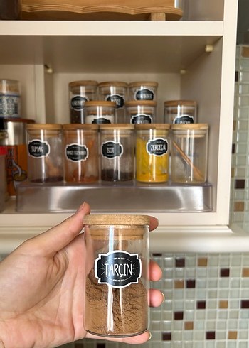 Bambu Kapaklı Baharat Kavanozları Seti - Görsel 2