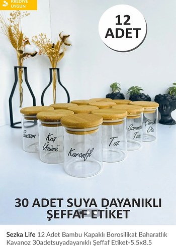 Bambu Kapaklı Baharat Kavanozları Seti - Görsel 5