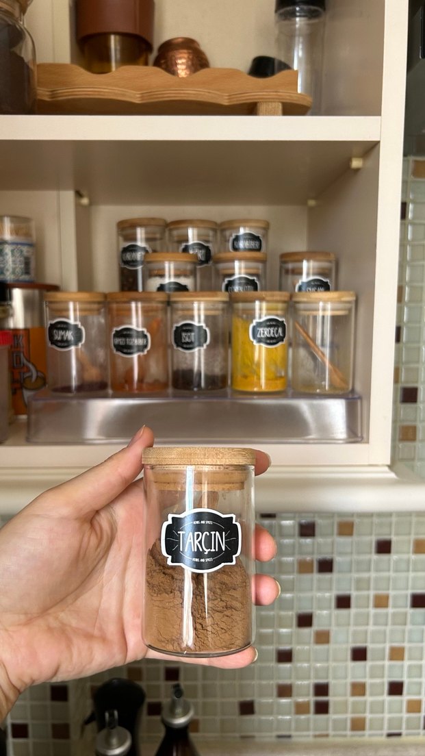 Bambu Kapaklı Baharat Kavanozları Seti - Görsel 2