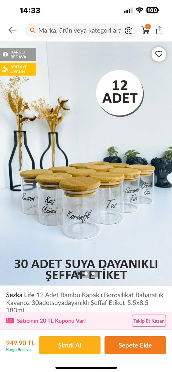 Bambu Kapaklı Baharat Kavanozları Seti - Görsel 5