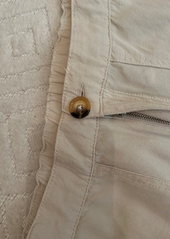 LC Waikiki Bej Keten Midi Bol Kesim Kadın Pantolon