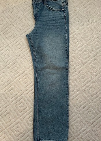 Gri Mavi Bol Kesim Kadın Kot Pantolon - Görsel 2