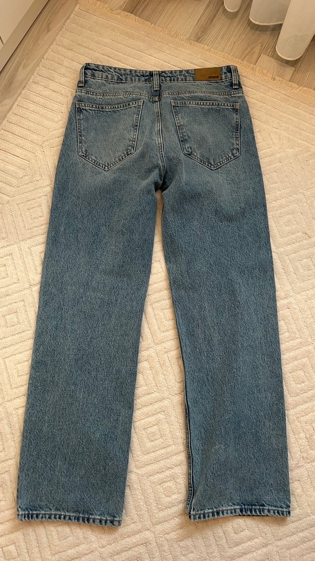 Gri Mavi Bol Kesim Kadın Kot Pantolon - Görsel 3