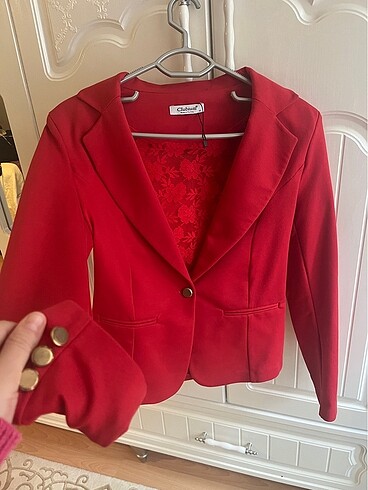 Kırmızı blazer ceket