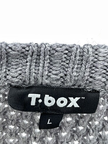 l Beden gri Renk T-box Kazak / Triko %70 İndirimli.