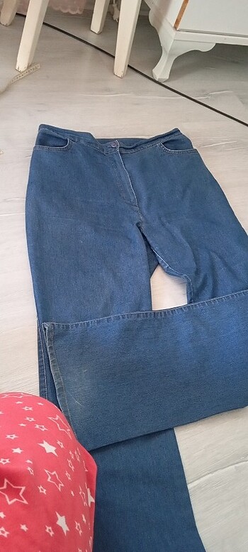 Beli lastikli büyük beden kot pantolon