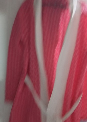 Uzun Pembe Kadın polar puantiyel sabahlk - Görsel 4