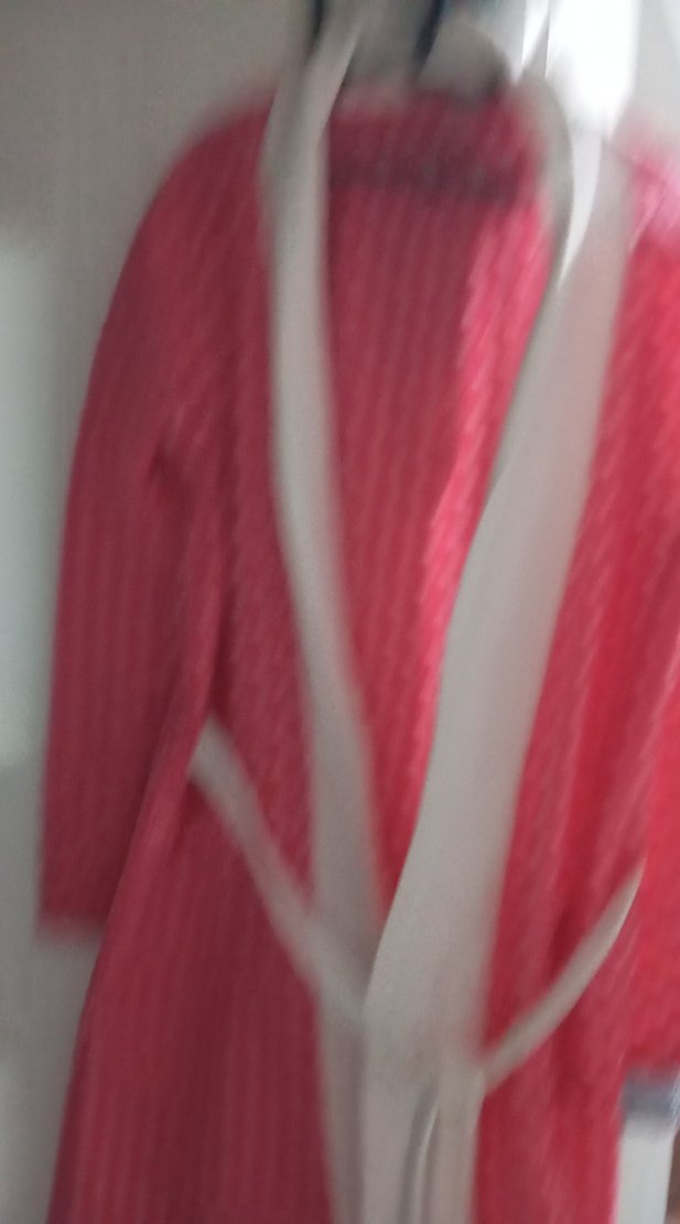 Uzun Pembe Kadın polar puantiyel sabahlk - Görsel 4