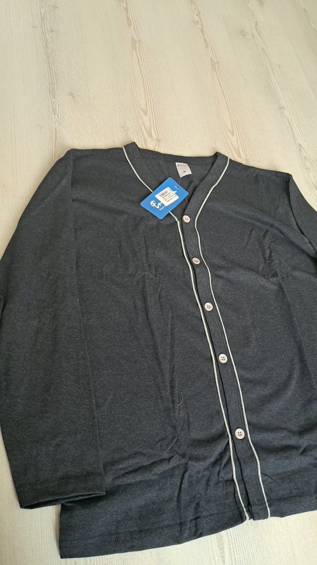 Erkek V Yaka Düğmeli Pijama Takımı KAMPANYALI ÜRÜN - Görsel 3