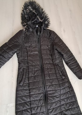 Kadın Siyah Uzun Kürklü Mont KAMPANYALI ÜRÜN - Görsel 2