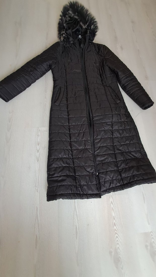 Kadın Siyah Uzun Kürklü Mont KAMPANYALI ÜRÜN - Görsel 3