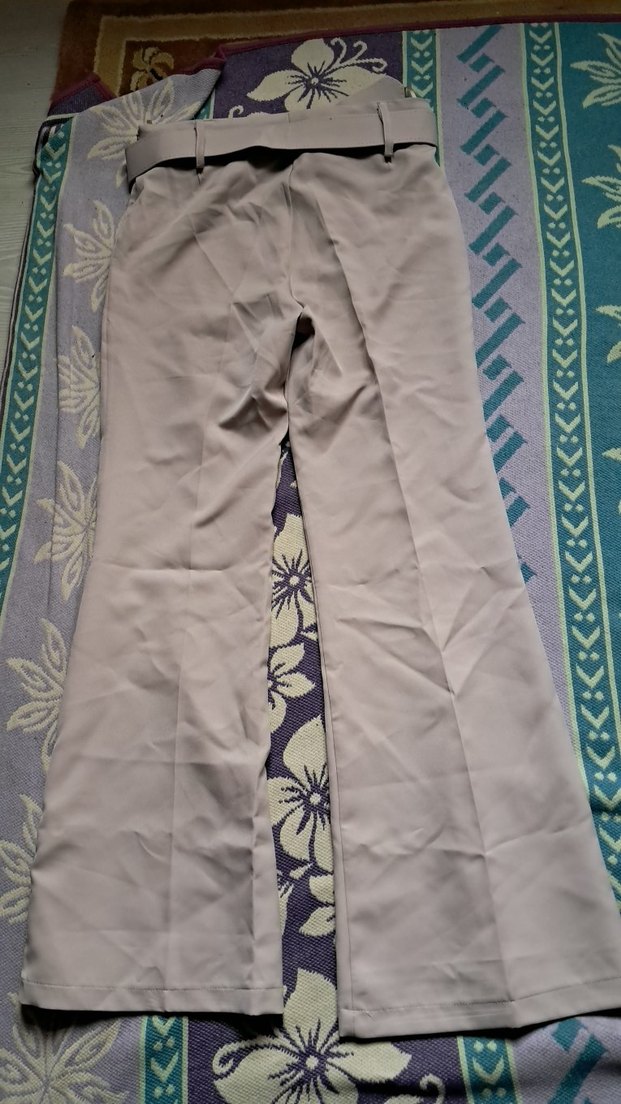 Kadın Bej Kemerli ispanyol Kumaş pantolon KAMPANYALI ÜRÜN - Görsel 3