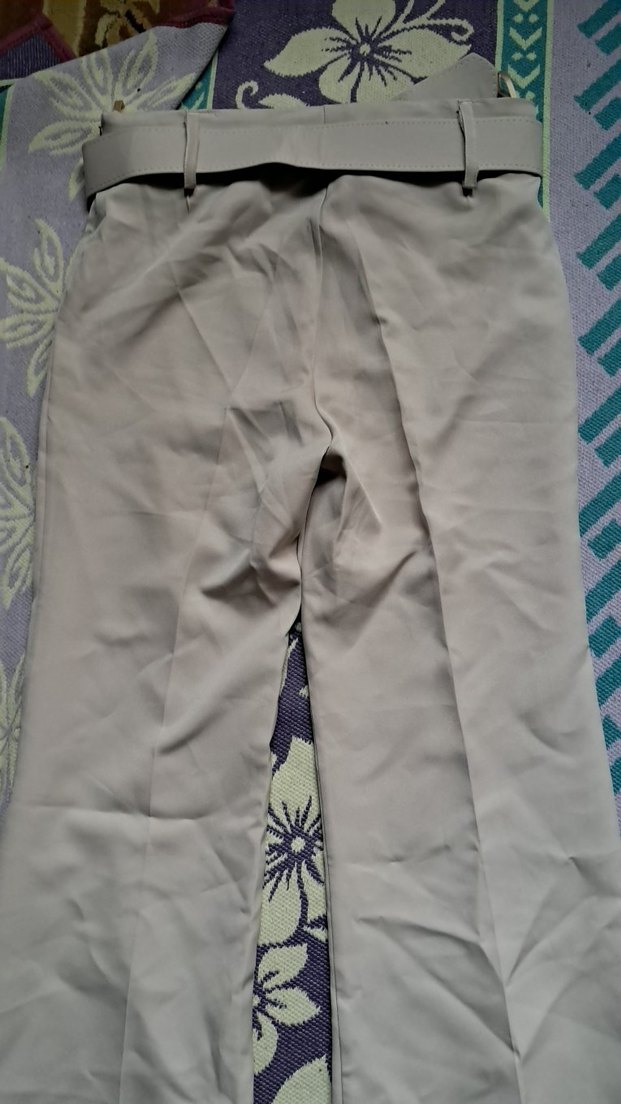 Kadın Bej Kemerli ispanyol Kumaş pantolon KAMPANYALI ÜRÜN - Görsel 4