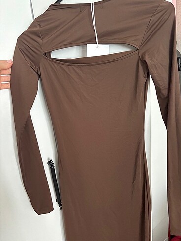 xs Beden Pull&bear kahve uzun elbise