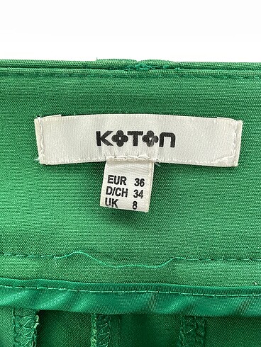 36 Beden yeşil Renk Koton Kumaş Pantolon %70 İndirimli.