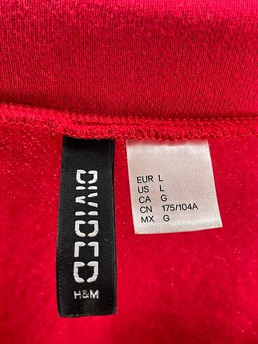 l Beden kırmızı Renk H&M Sweatshirt %70 İndirimli.