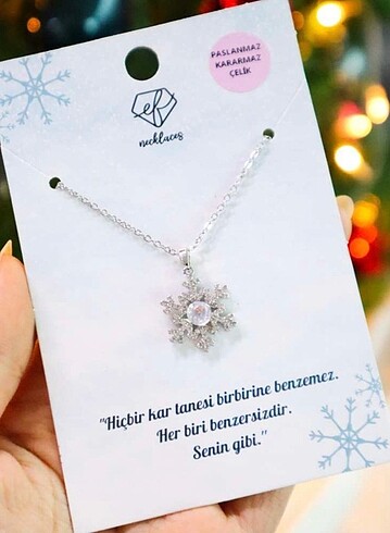 Aytaşı kar tanesi Çelik kolye