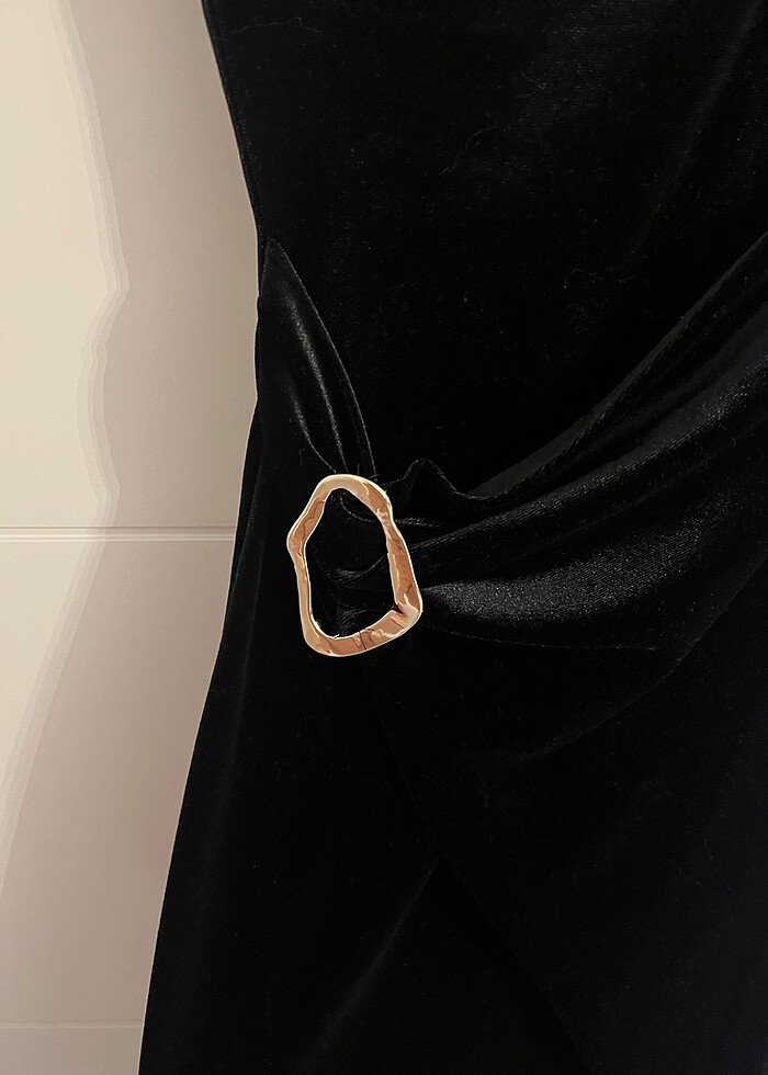 KADİFE MİDİ BOY ELBİSE - Görsel 5