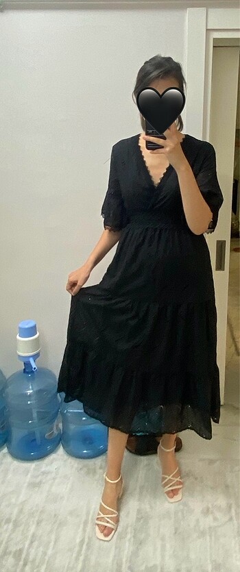 SİYAH GÜNLÜK ELBİSE - Görsel 7