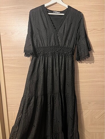 SİYAH GÜNLÜK ELBİSE - Görsel 5