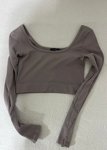 Bej Kadın Fit Kesim Uzun Kollu Aktif Üst - Görsel 3