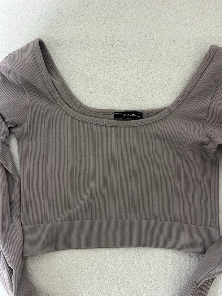 Bej Kadın Fit Kesim Uzun Kollu Aktif Üst - Görsel 4