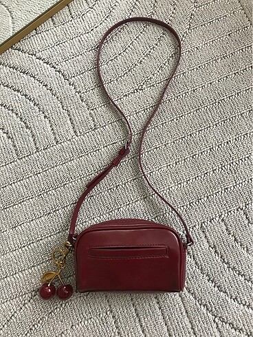 Bordo ince askılı çapraz çanta