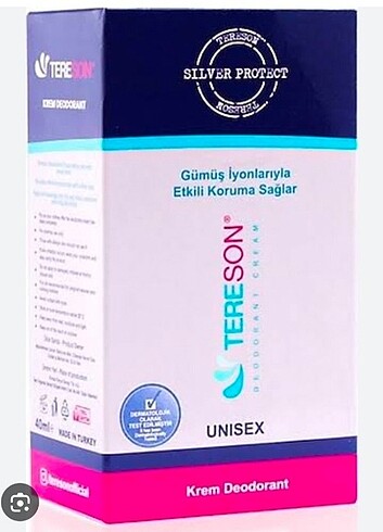 (Yeni üretim 2028 )Tereson Gümüş iyon korumalı krem deodorant  - Görsel 4
