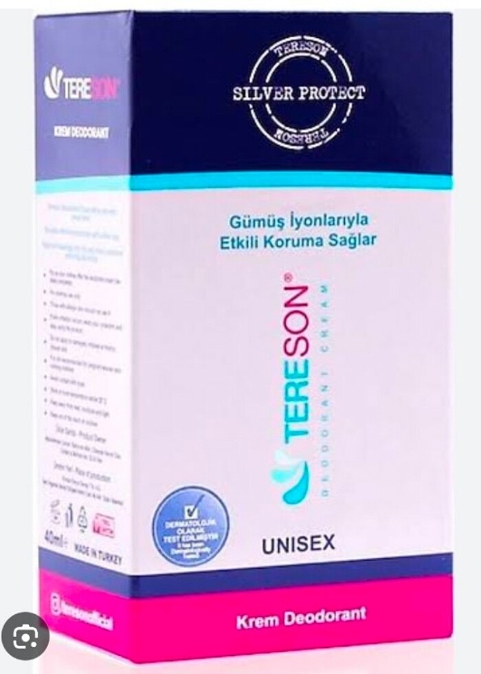 (Yeni üretim 2028 )Tereson Gümüş iyon korumalı krem deodorant  - Görsel 4