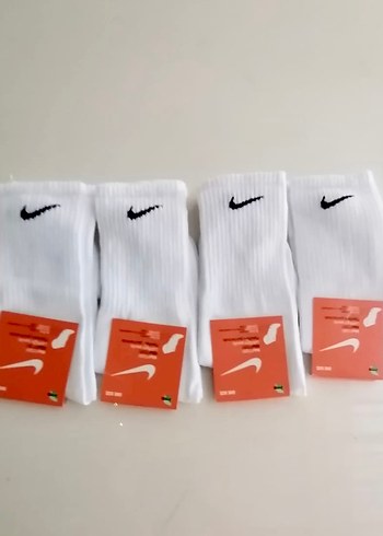 Beyaz Nike Uzun Spor Çorap 4'lü Paket