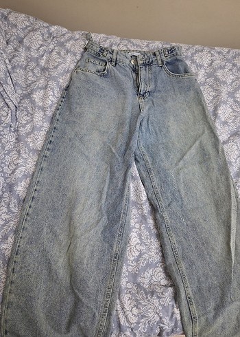 DeFacto Düğmeli Baggy Mavi Kot - Görsel 2