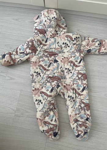 Diğer Kahverengi Desenli Kürklü Bebek Kız Tulumu