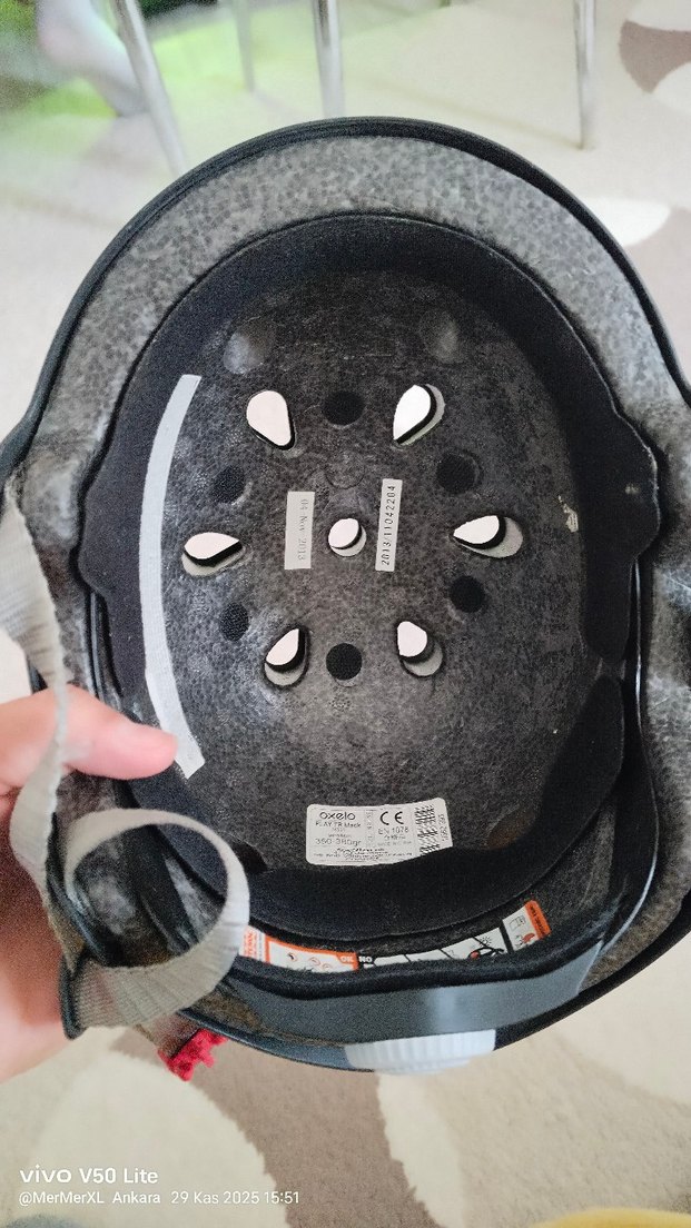 Siyah Bisiklet/kaykay Kaskı Oxelo - Görsel 3