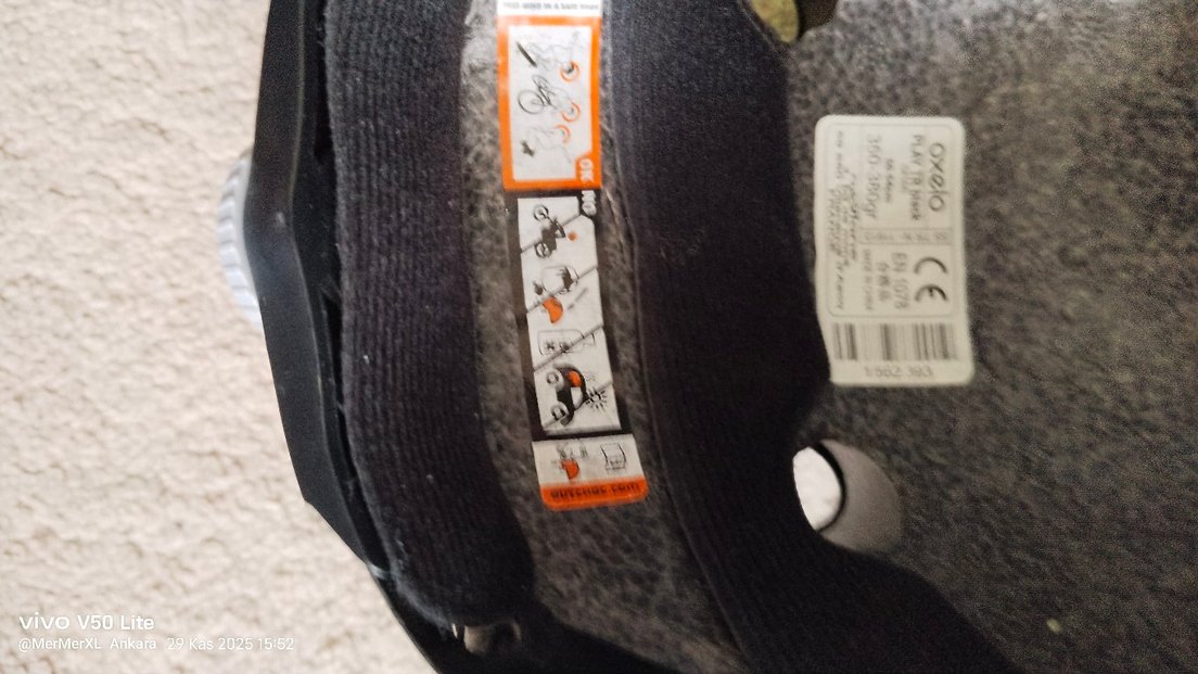 Siyah Bisiklet/kaykay Kaskı Oxelo - Görsel 5