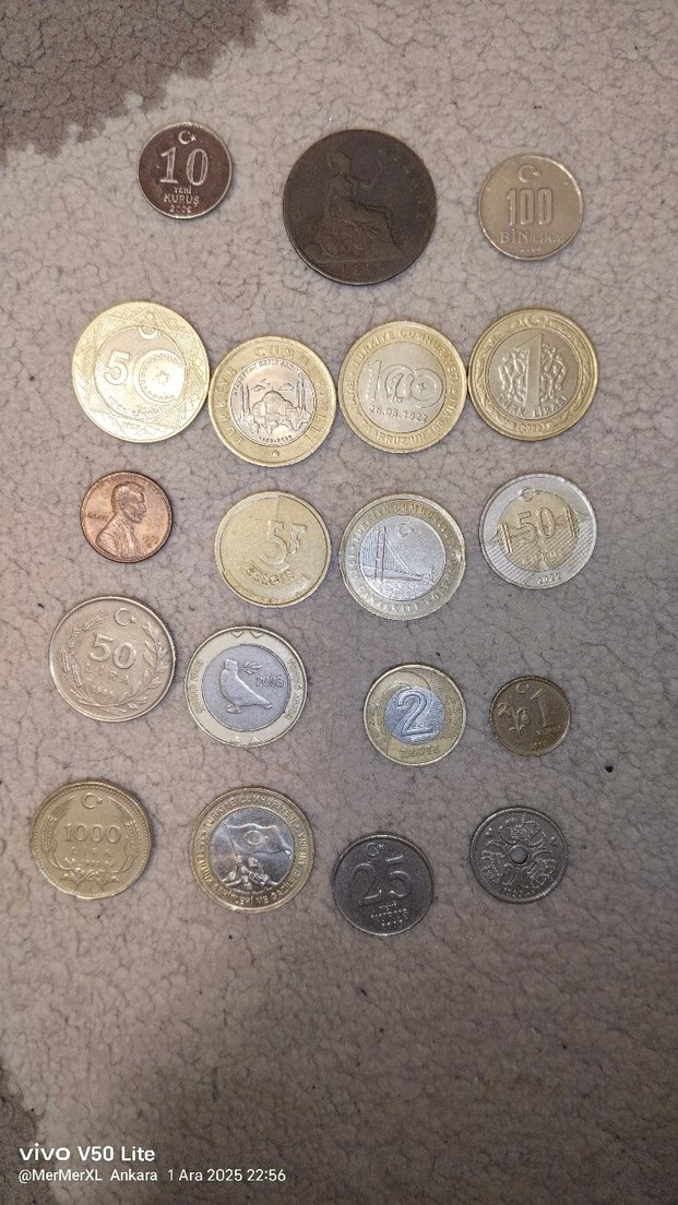 Koleksiyonluk Türk ve yurt dışı madenî paralar - Görsel 2