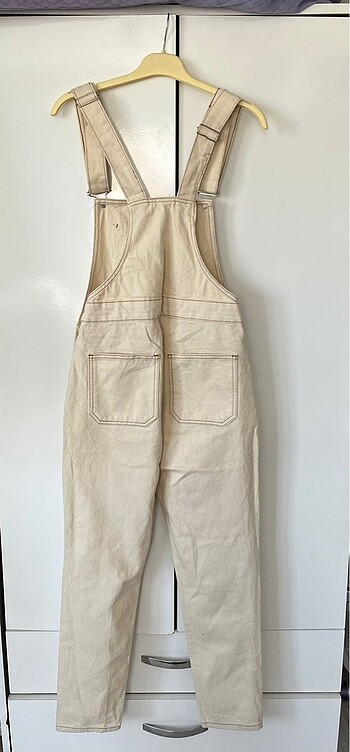 Trendyol & Milla Ekru askılı denim salopet tulum