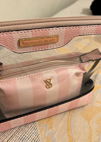 Beden Victoria's Secret Pembe Şeffaf Makyaj Çantası