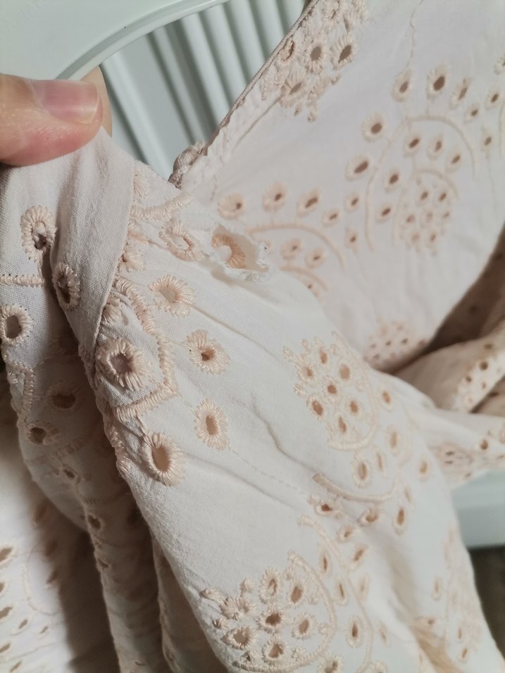 Nakışlı ve Dantelli Bej Bohem Uzun Elbise - Görsel 2