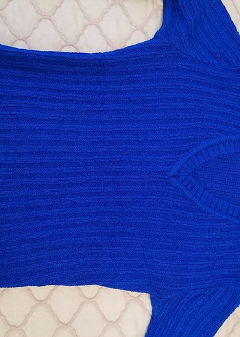 Mavi  Triko Kadın Kazak - Görsel 3