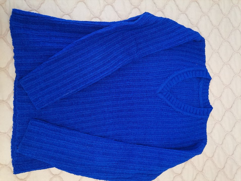 Mavi  Triko Kadın Kazak - Görsel 2