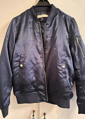 MANGO Parlak Mavi Kadın Saten Ceket - Görsel 2