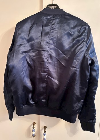 MANGO Parlak Mavi Kadın Saten Ceket - Görsel 5