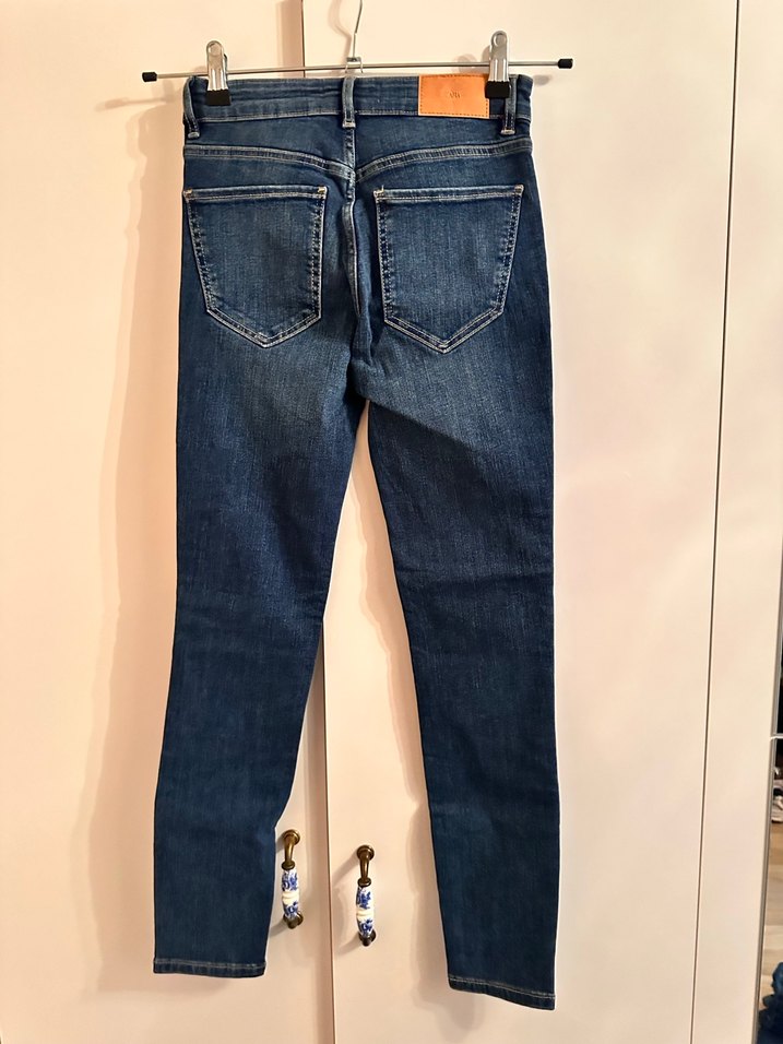 ZARA Düğmeli Mavi Kadın Denim Jean - Görsel 3