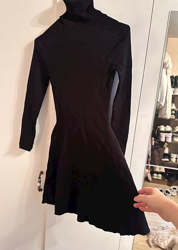 ZARA boğazlı Triko Elbise - Görsel 4