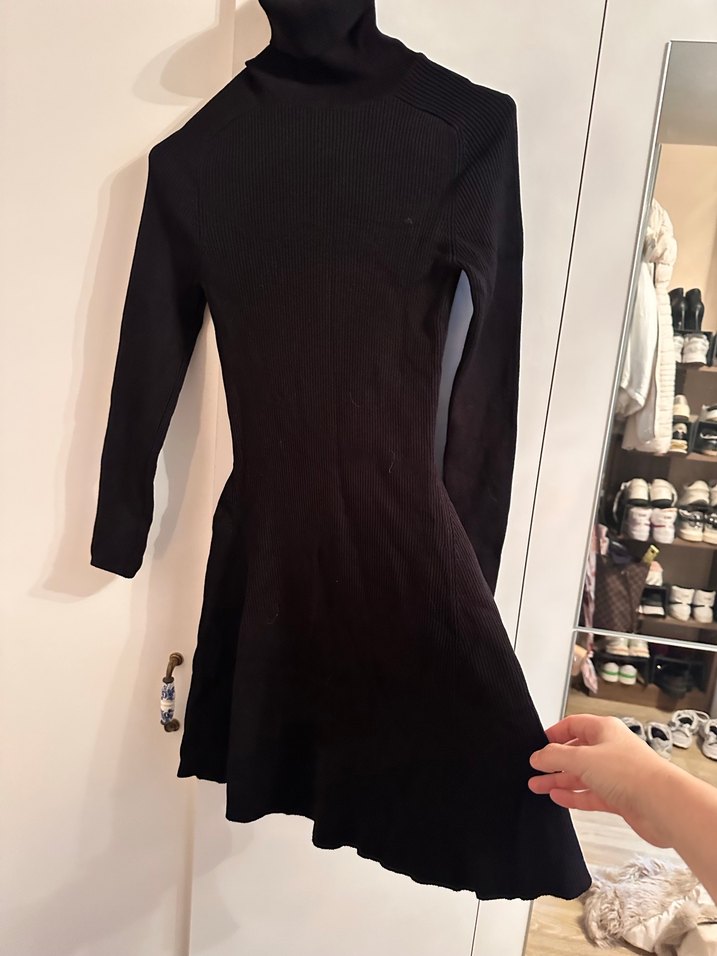 ZARA boğazlı Triko Elbise - Görsel 4