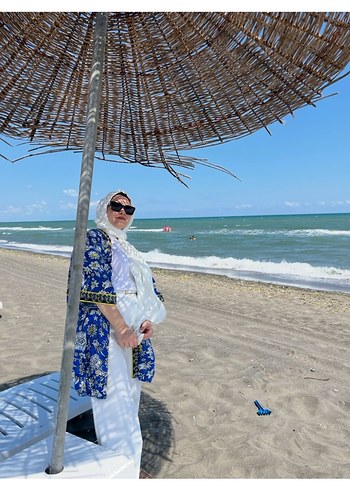 Trendyol & Milla Kemerli Kısa Mavi Bohem Kimono