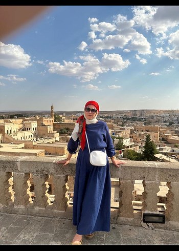 Mavi Uzun Pamuklu Salaş tulum