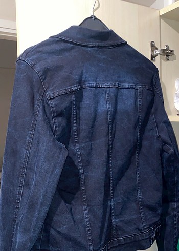 Düğmeli Lacivert Kadın Kot Ceket - Görsel 2