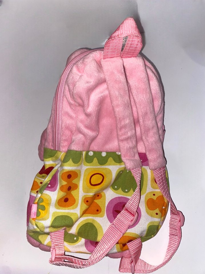 Renkli Pembe Peluş Oyuncak Sırt Çantası - Görsel 2